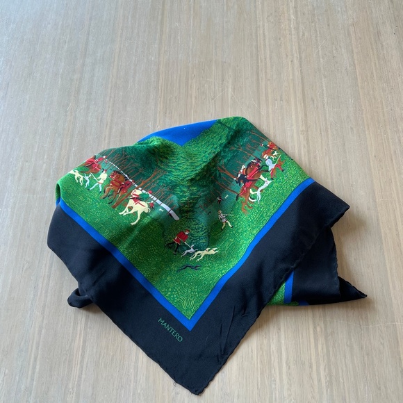 Liberty of London Hunting Scene Silk Scarf - Picture 4 of 4